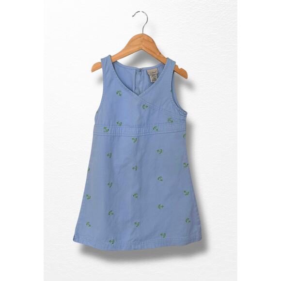 Vintage LL Bean Embroidered Anchors Sleeveless Dress, Size 5/6 - Picture 6 of 8